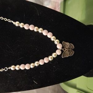 5/$12 jewelry Butterfly necklace with gray beads